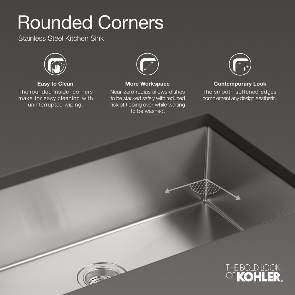 Strive Undermount Stainless Steel 29 in. Single Bowl Kitchen Sink Kit with Sink Rack - Super Arbor