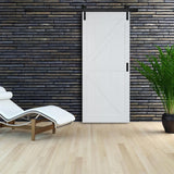 42 in. x 84 in. Bright White MDF K Frame Interior Barn Door Slab - Super Arbor