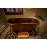 6 ft. Hammered Copper Modern Style Flatbottom Non-Whirlpool Bathtub in Oil Rubbed Bronze - Super Arbor