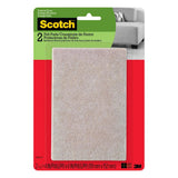 Scotch 4 in. x 6 in. Beige Rectangle Surface Protection Felt Floor Pads (2-Pack) - Super Arbor