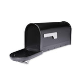 Chadwick Nickel Accents Black Post Mount Mailbox - Super Arbor