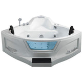 5 ft. Right Drain Corner Alcove Whirlpool Bathtub in White - Super Arbor