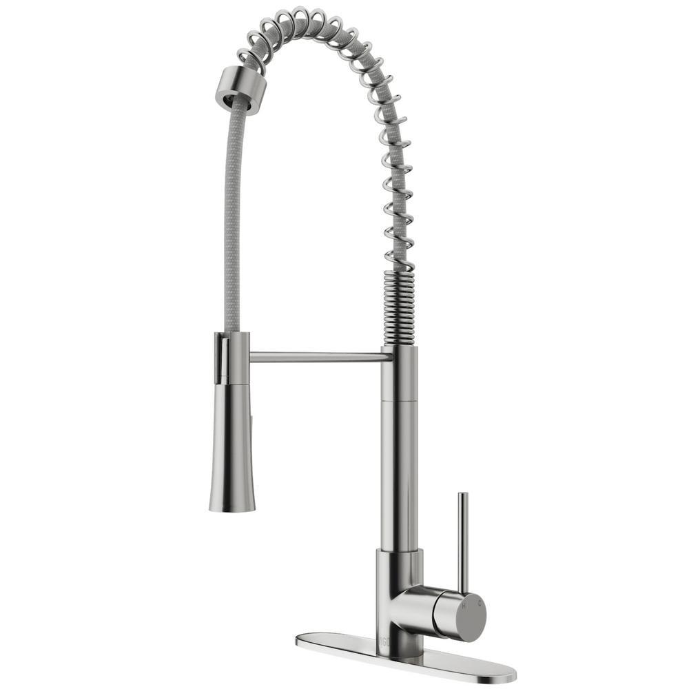 Laurelton Single-Handle Pull-Down Sprayer Kitchen Faucet with Deck Plate in Matte Black - Super Arbor