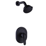 3-Spray Patterns 3.89 in. Wall Mount Fixed Shower Head Set in Matte Black - Super Arbor