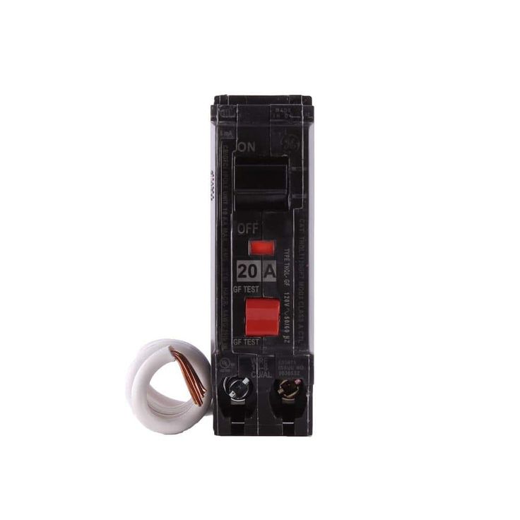 20 Amp Single Pole Ground Fault Breaker with Self-Test