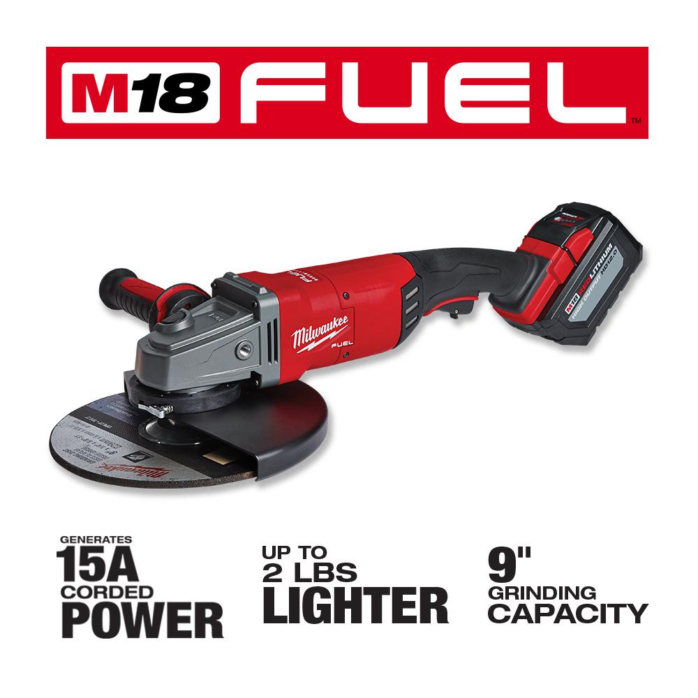 M18 FUEL 18-Volt Lithium-Ion Brushless Cordless 7/9 in. Grinder Kit W/ (2) 12.0Ah Batteries, Bag & Rapid Charger - Super Arbor