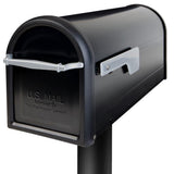 Chadwick Nickel Accents Black Post Mount Mailbox - Super Arbor
