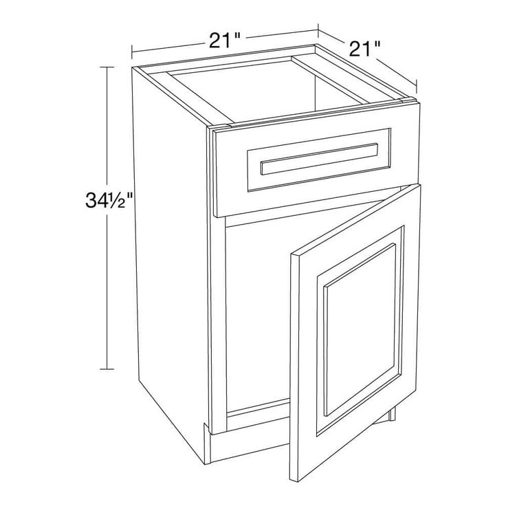 Home Decorators Collection Grayson Pearl Gray Painted Plywood Shaker Assembled Sink Base Kitchen Cabinet Soft Close R 21 in W x 21 in D x 34.5 in H