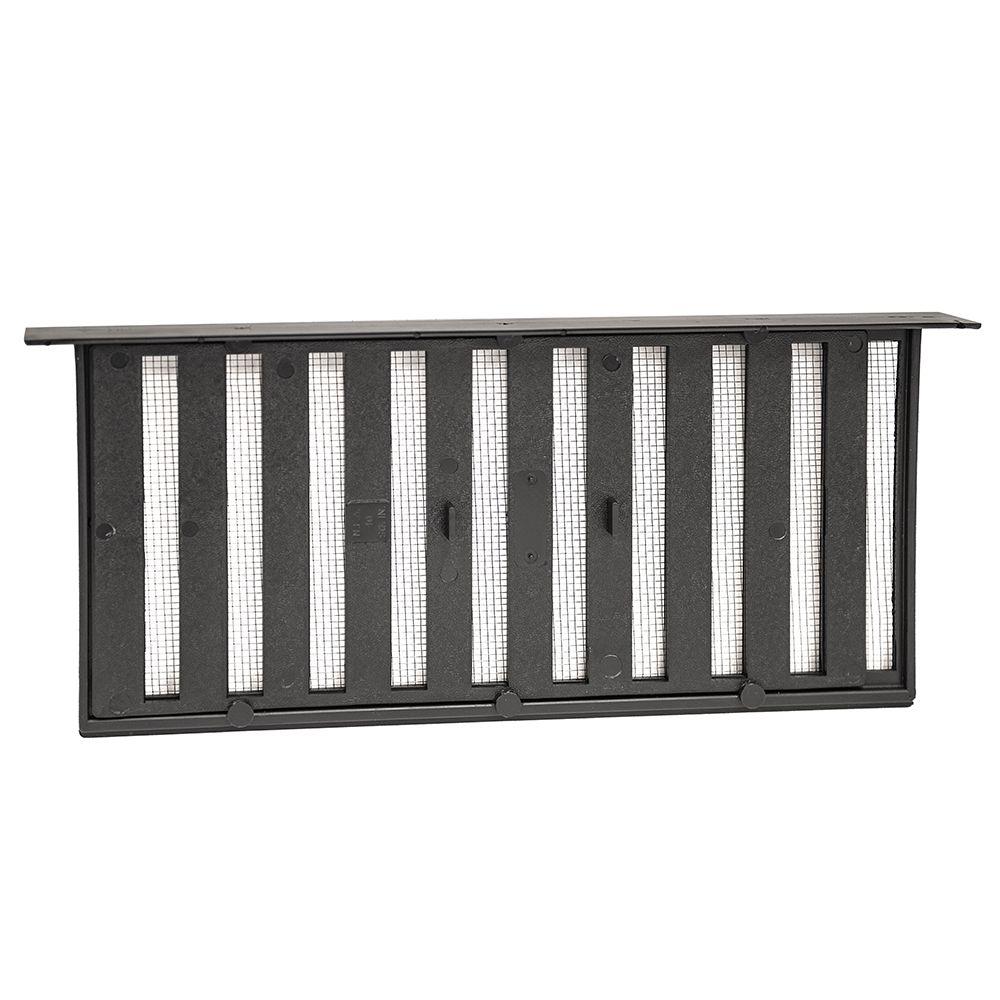 16 in. x 8 in. Plastic Resin Slider Foundation Vent in Black - Super Arbor