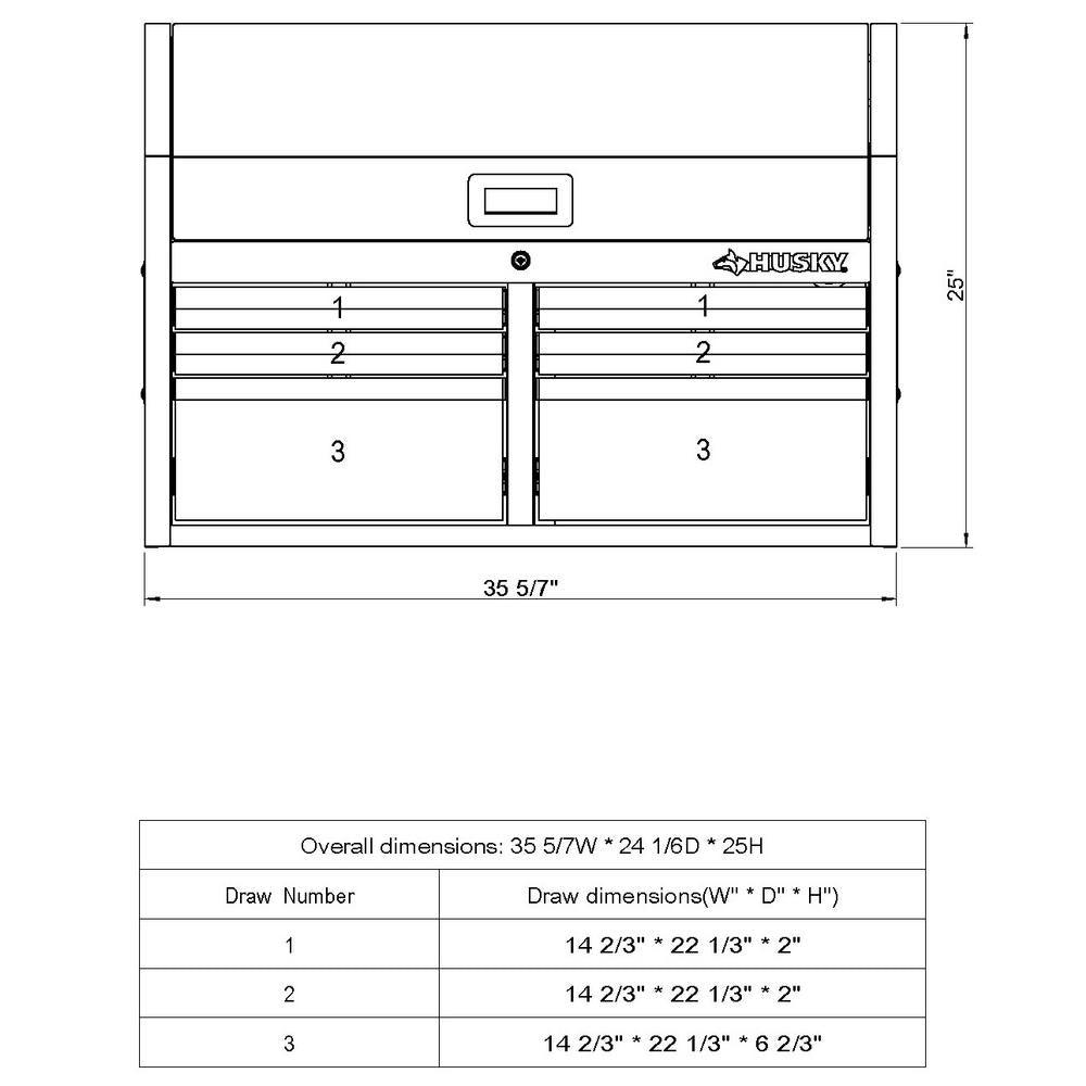36 in. W 6-Drawer, Deep Tool Chest in Gloss Red