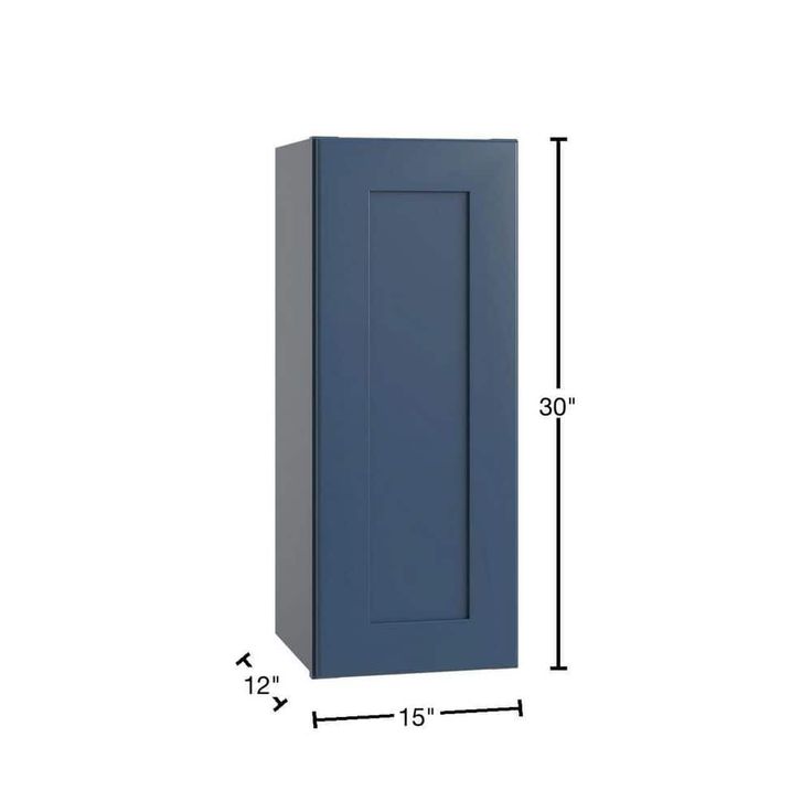 Home Decorators Collection Newport 15 in. W x 12 in. D x 30 in. H Assembled Plywood Wall Kitchen Cabinet in Mythic Blue with Soft Close