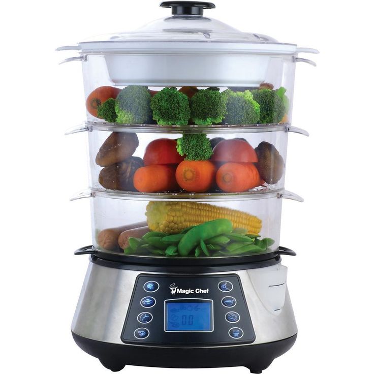 3-Tier 12 Qt. Stainless Steel Countertop Food Steamer and Rice Cooker