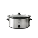 8 Qt. Oval Stainless Steel Slow Cooker with Glass Lid