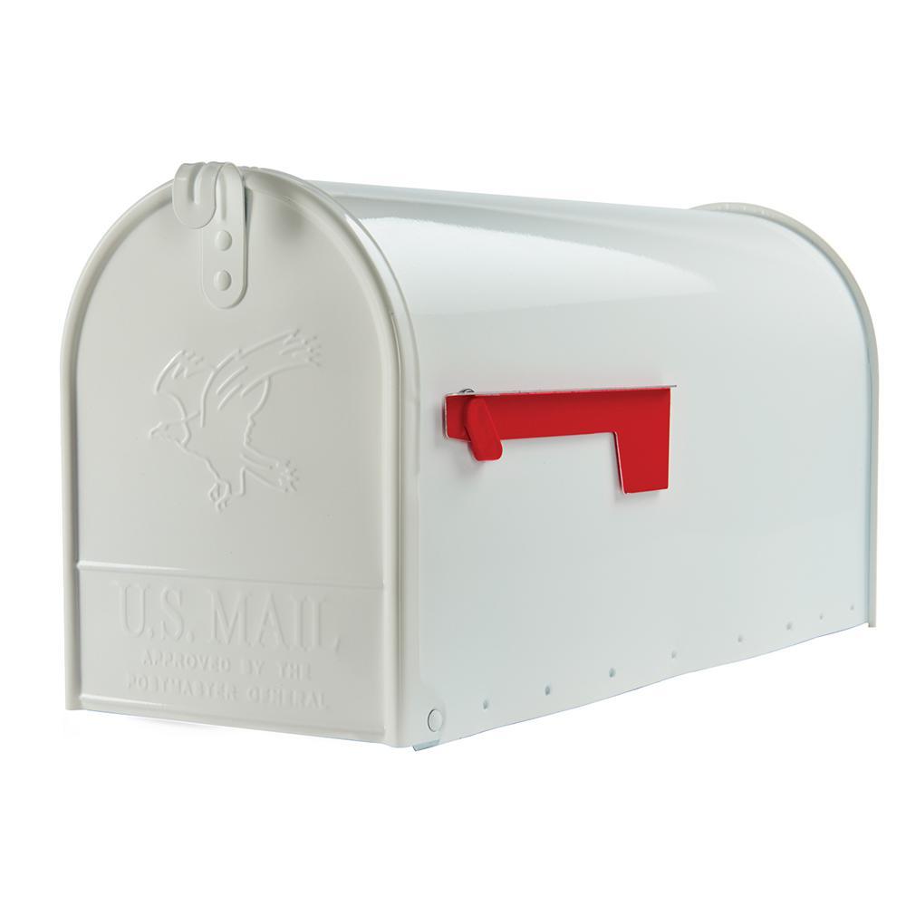 Elite Medium, Steel, Post Mount Mailbox, Black - Super Arbor