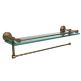 Waverly Place 22 in. L x 5 in. H x 5 in. W Paper Towel Holder with Gallery Clear Glass Shelf in Polished Nickel - Super Arbor