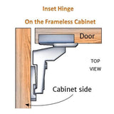 Concealed (35 mm) 110-Degree Clip-On Frameless Soft-Close Inset Cabinet Hinge (12-Pair) - Super Arbor