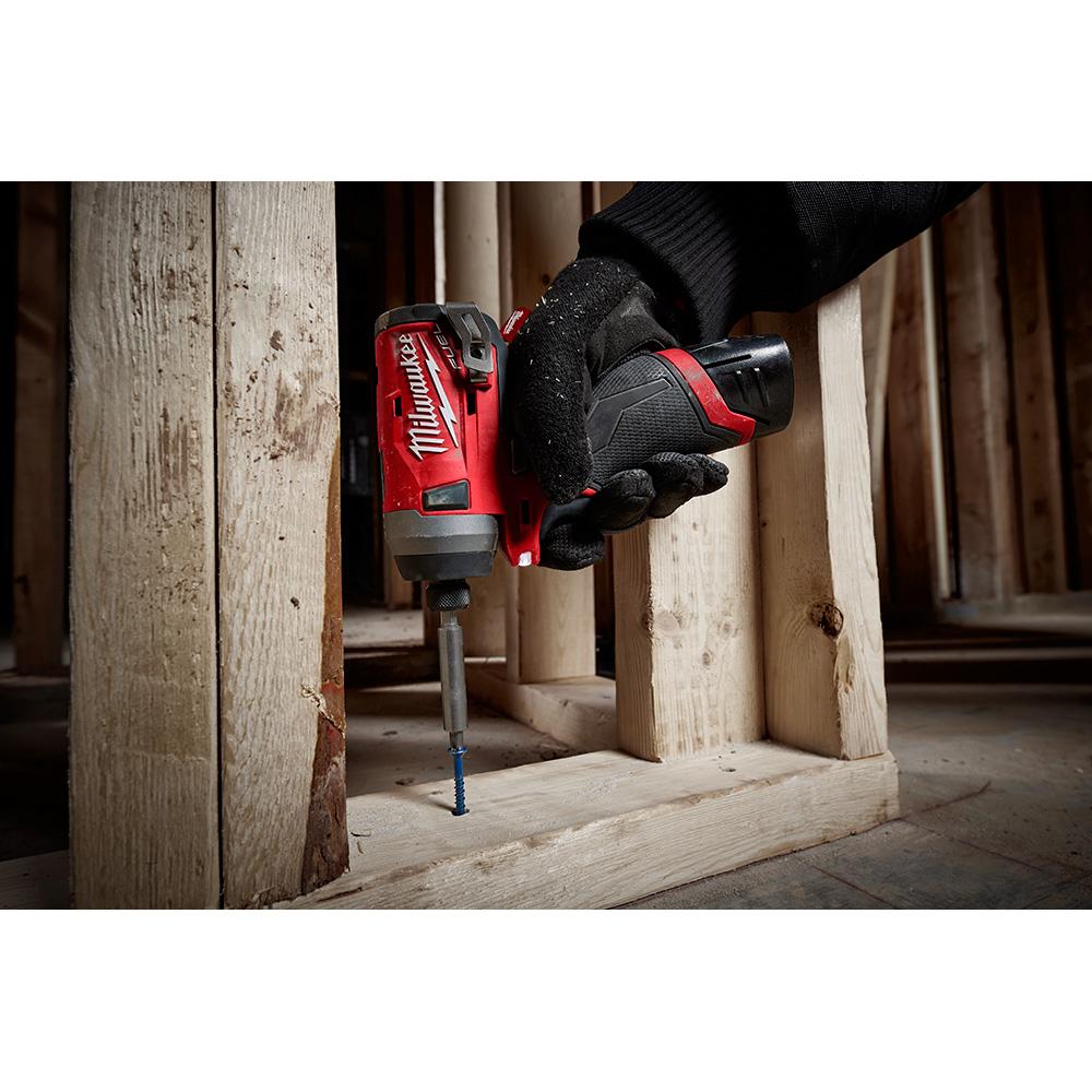 M12 FUEL 12-Volt Lithium-Ion Brushless Cordless 1/4 in. Hex Impact Driver Kit w/Two 2.0Ah Batteries, Charger&Hard Case - Super Arbor