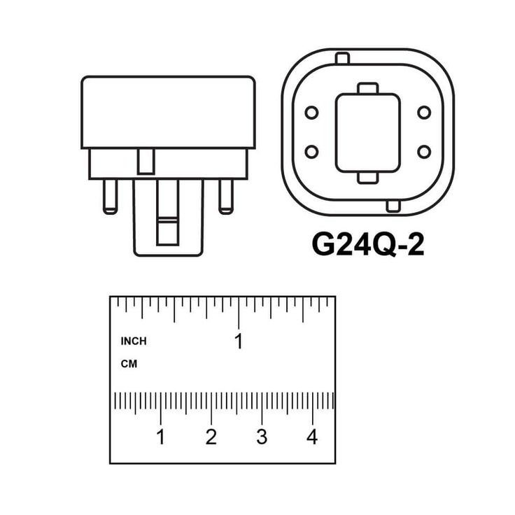 18W Equiv PL CFLNI Quad Tube 4-Pin Plug-in G24Q-2 Base Compact Fluorescent CFL Light Bulb, Soft White 2700K (6-Pack)