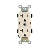 20 Amp Industrial Grade Heavy Duty Self Grounding Duplex Outlet, White - Super Arbor
