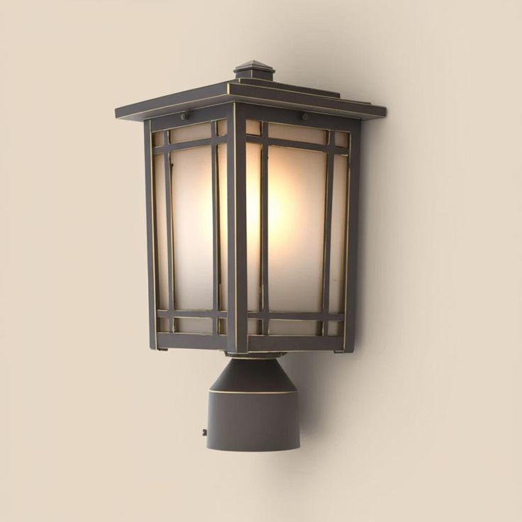 Home Decorators Collection Port Oxford 1-Light Oil-Rubbed Chestnut Outdoor Post Mount Lantern