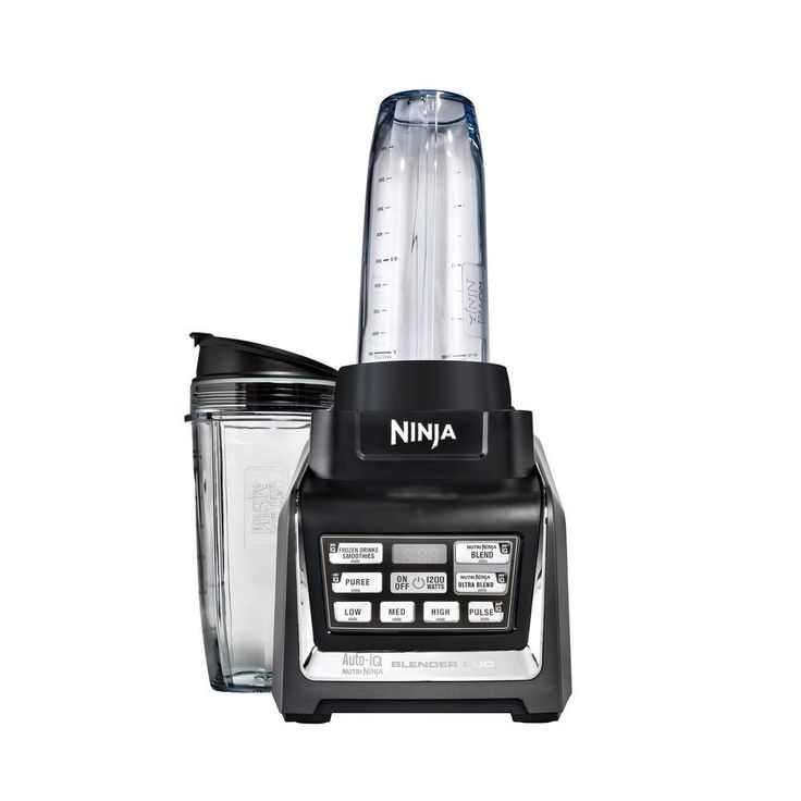 Nutri Auto-iQ 72 oz. 5-Speed Black Blender with Travel Cups