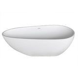 Fiume 5.6 ft. Man-Made Stone Center Drain Freestanding Bathtub in Matte White - Super Arbor