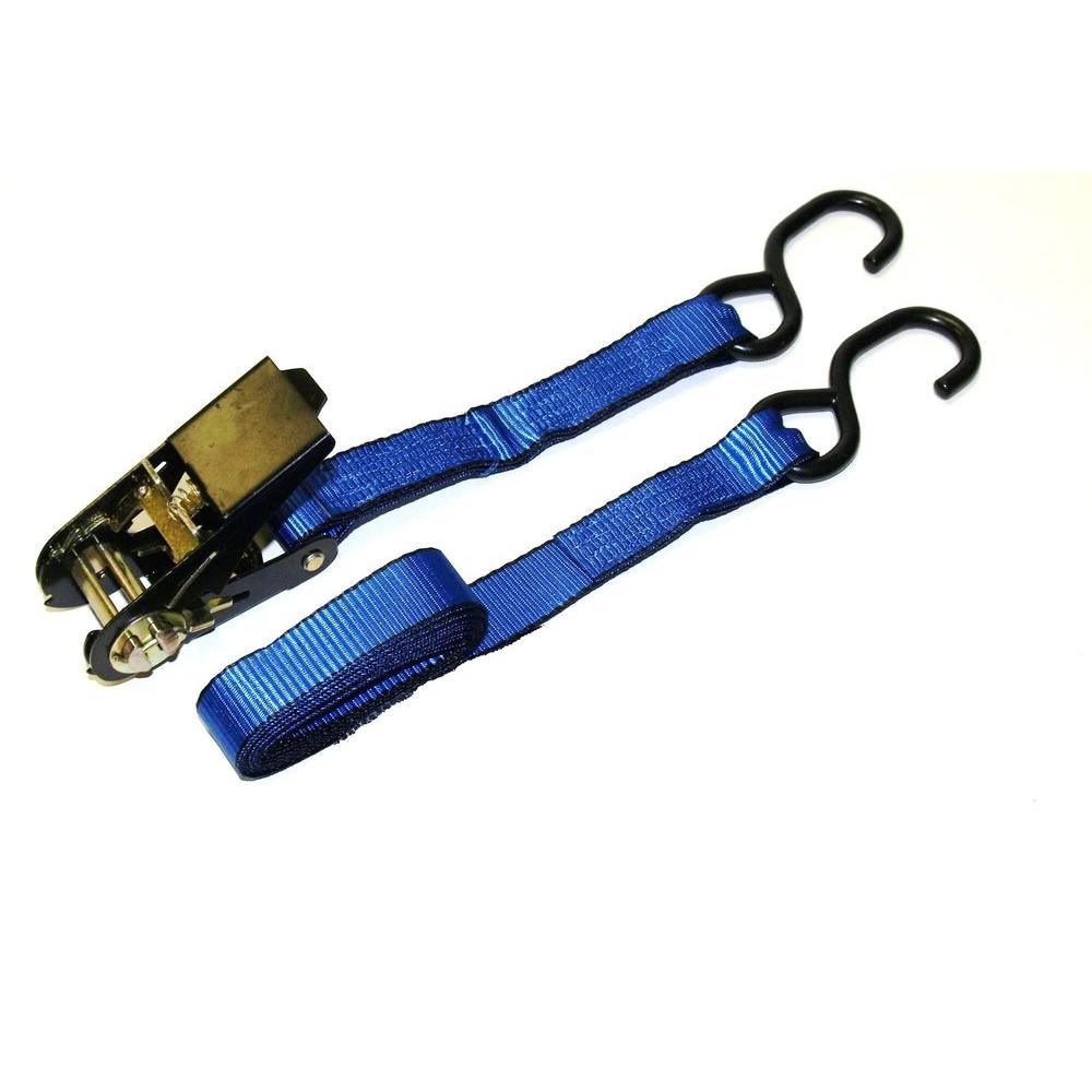 Ready Pack 1 in. x 6 ft. Ratchet Tie-Down Strap with 900 lbs./S-Hook (12 per Box) - Super Arbor