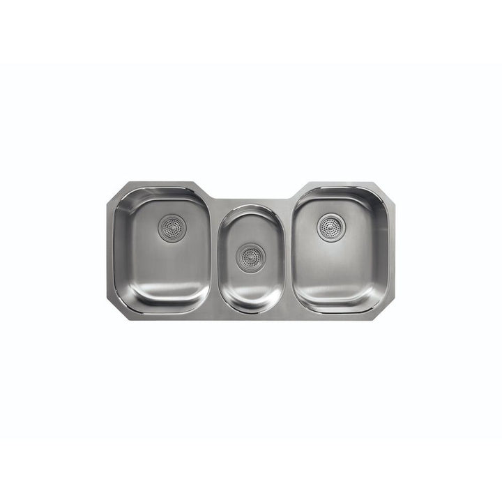 Undertone Undercounter Stainless Steel 41.625 in. 0 hole Triple Basin Kitchen Sink - Super Arbor