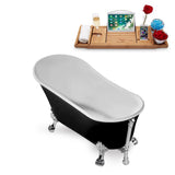 67 in. Acrylic Clawfoot Non-Whirlpool Bathtub in Black - Super Arbor