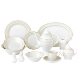 57-Piece Specialty Gold Accent Porcelain Dinnerware Set (Service for 8)