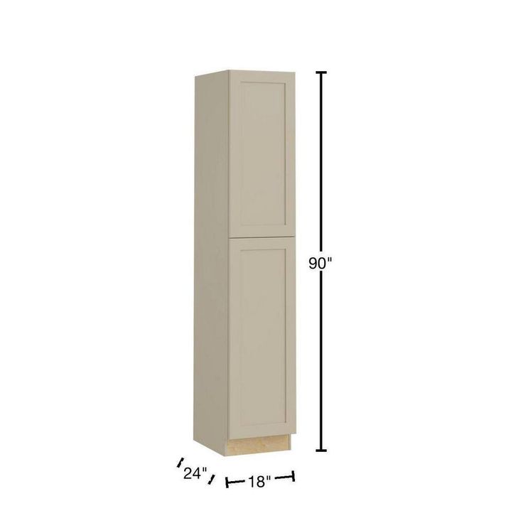 Home Decorators Collection Newport 18 in. W x 24 in. D x 90 in. H Assembled Plywood Pantry Kitchen Cabinet in Blended Cream with Soft Close RH