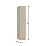 Home Decorators Collection Newport 18 in. W x 24 in. D x 90 in. H Assembled Plywood Pantry Kitchen Cabinet in Blended Cream with Soft Close RH