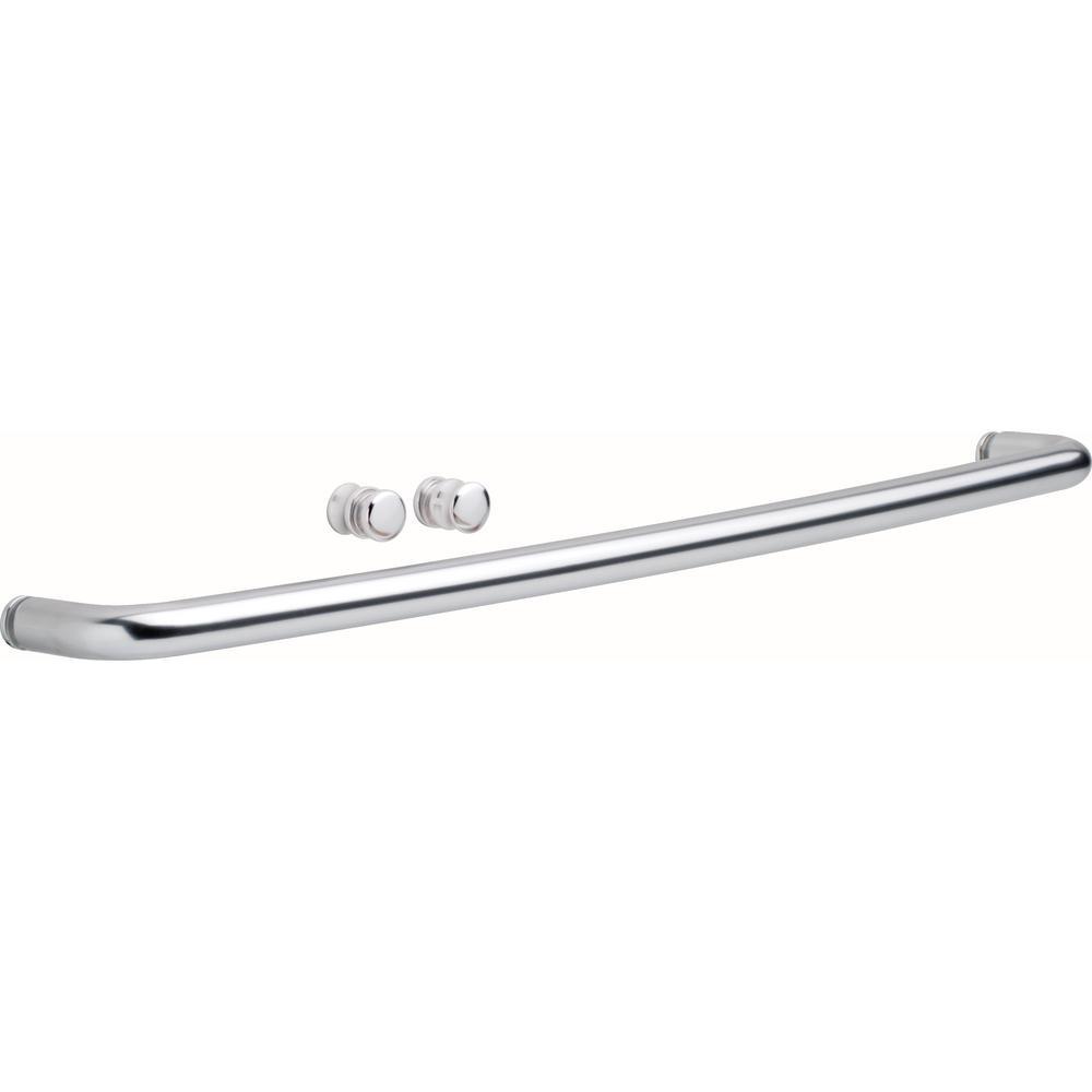 Simplicity 60 in. x 58-1/8 in. Semi-Frameless Traditional Sliding Bathtub Door in Chrome with Transition Glass - Super Arbor