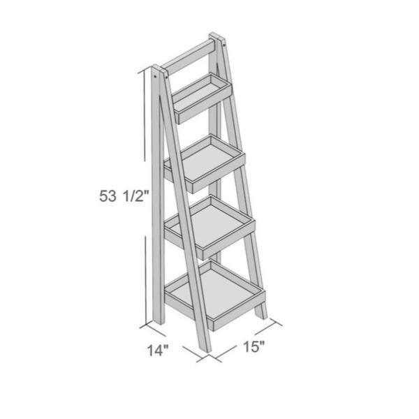 Bathroom Storage Ladder in Walnut - Super Arbor