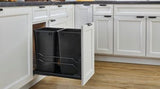 Rev-A-Shelf 53WC Series 50-Quart Single Plastic Pull-Out Trash Can, Soft-Close, Door-Mount