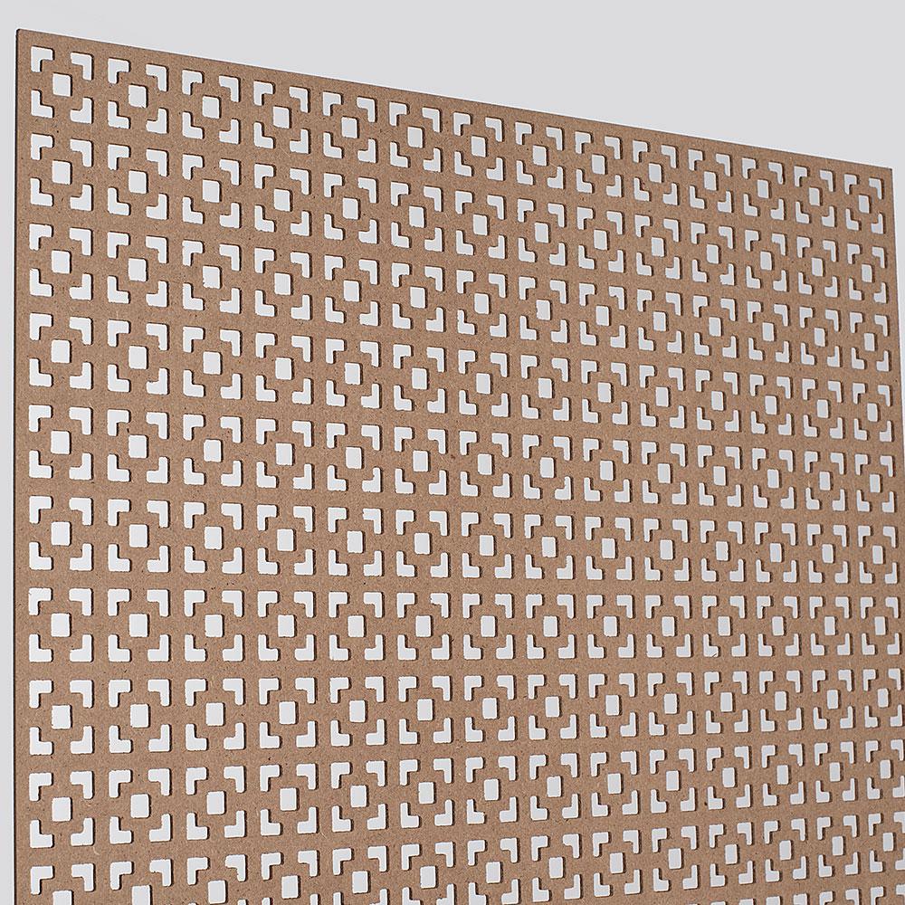 72 in. x 24 in. x 1/8 in. Unfinished Multi Square Decorative Perforated Paintable MDF Screening Panel Insert - Super Arbor