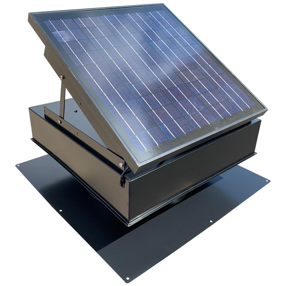 1280 CFM Powder Coated Galvanized Steel Hybrid (Solar/Electric) Powered Attic Fan with Adjustable Solar Panels - Super Arbor