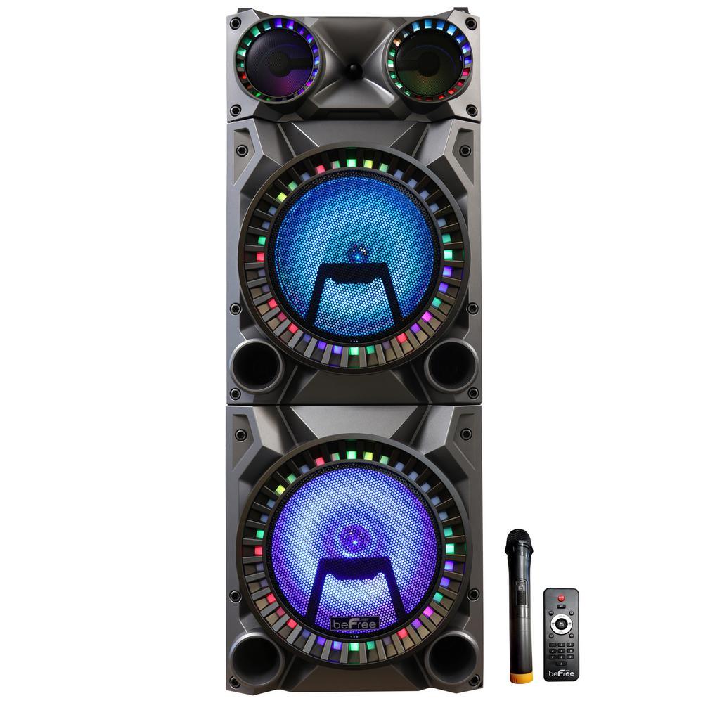 12 in. Rechargeable Double Subwoofer Portable Bluetooth Party Speaker - Super Arbor