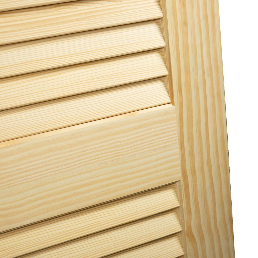 28 in. x 80 in. Unfinished Plantation Louver Louver Solid Core Wood Interior Door Slab - Super Arbor
