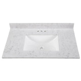 37 in. W x 22 in. D Stone Effects Vanity Top in Cold Fusion with White Sink - Super Arbor