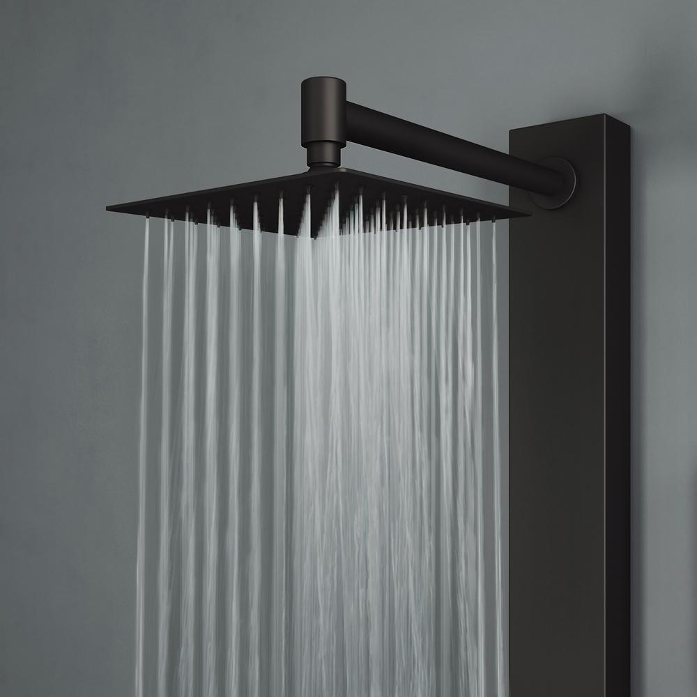 Orchid 39.375 in. 2-Jet High Pressure Shower System with Fixed Rainhead and Handheld Dual Shower in Matte Black - Super Arbor