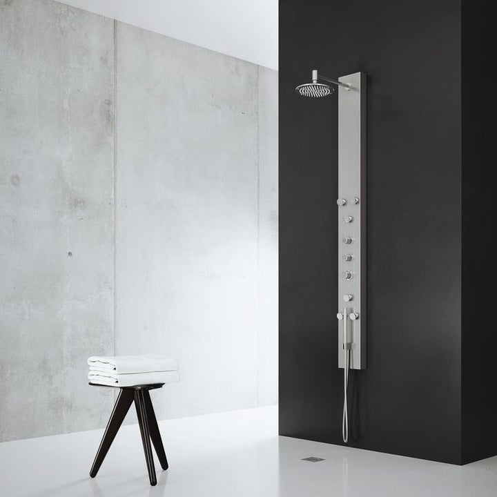 Dilana 66.875 in. 6-Jet High Pressure Shower Panel System with Adjustable Handheld Dual Shower in Stainless Steel