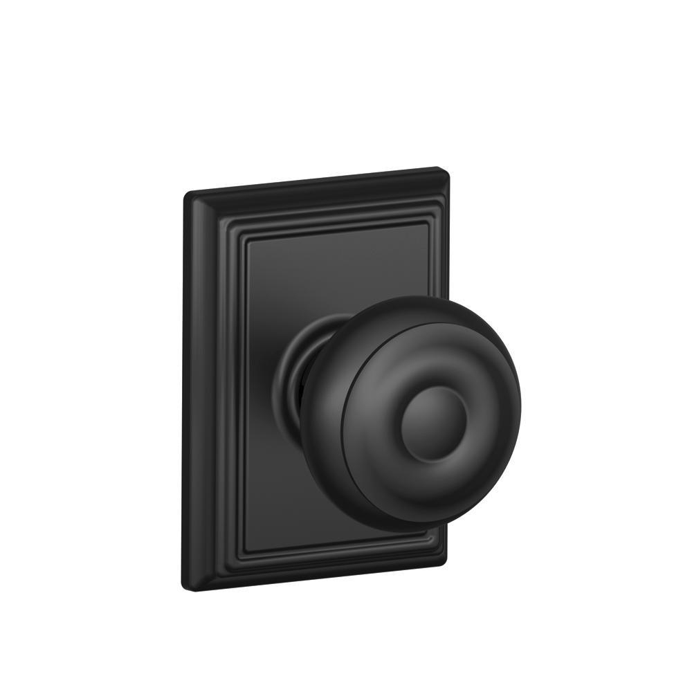 Georgian Satin Nickel Passage Hall/Closet Door Knob with Addison Trim - Super Arbor