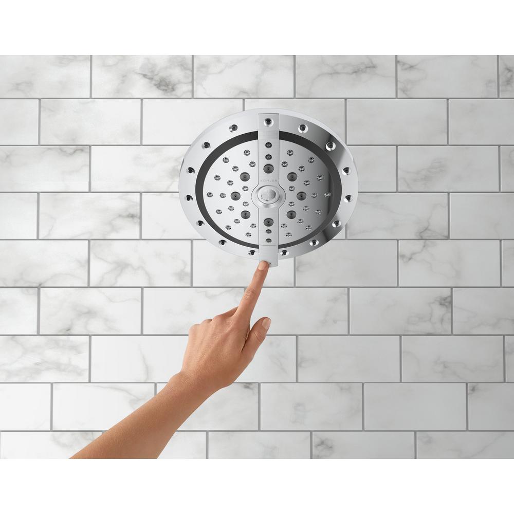 Recharge 6-Spray 9.1 in. Single Wall Mount Fixed Shower Head in Polished Chrome - Super Arbor