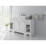Mornington 54 in. W x 21 in. D Single Bath Vanity in White with Marble Vanity Top in White with White Sink - Super Arbor