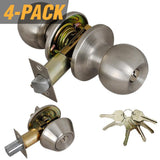 Black Entry Door Knob Combo Lock Set with Deadbolt and Total 24-Keys, Keyed Alike (4-Pack) - Super Arbor