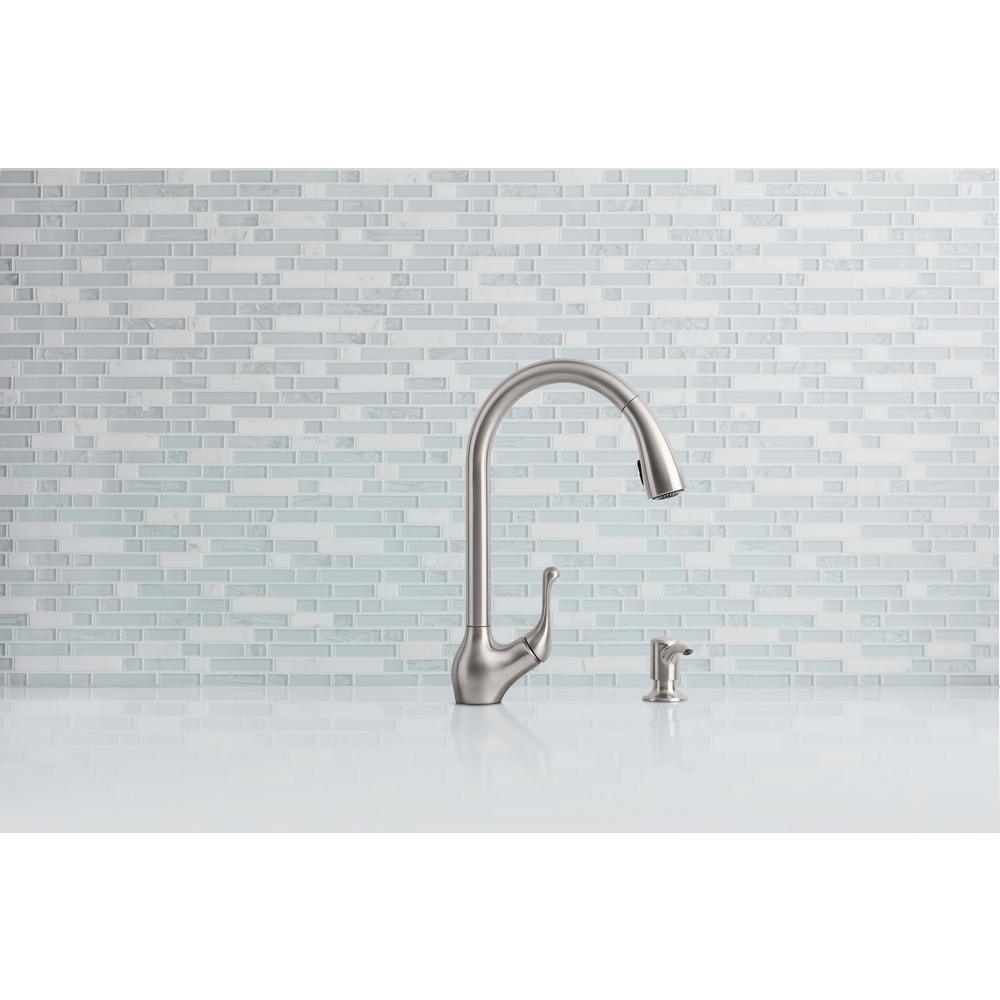 Barossa with Response Touchless Technology Single-Handle Pull-Down Sprayer Kitchen Faucet in Vibrant Stainless - Super Arbor