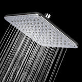1-Spray 7.85 in. Single Wall Mount Fixed Rain Shower Head in Black - Super Arbor