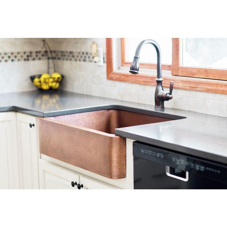 Adams Farmhouse/Apron-Front Handmade Pure Solid Copper 33 in. Single Bowl Kitchen Sink in Antique Copper