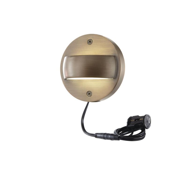 6-Watt Brass Outdoor Integrated LED 2700K White Warm Landscape Deck Light